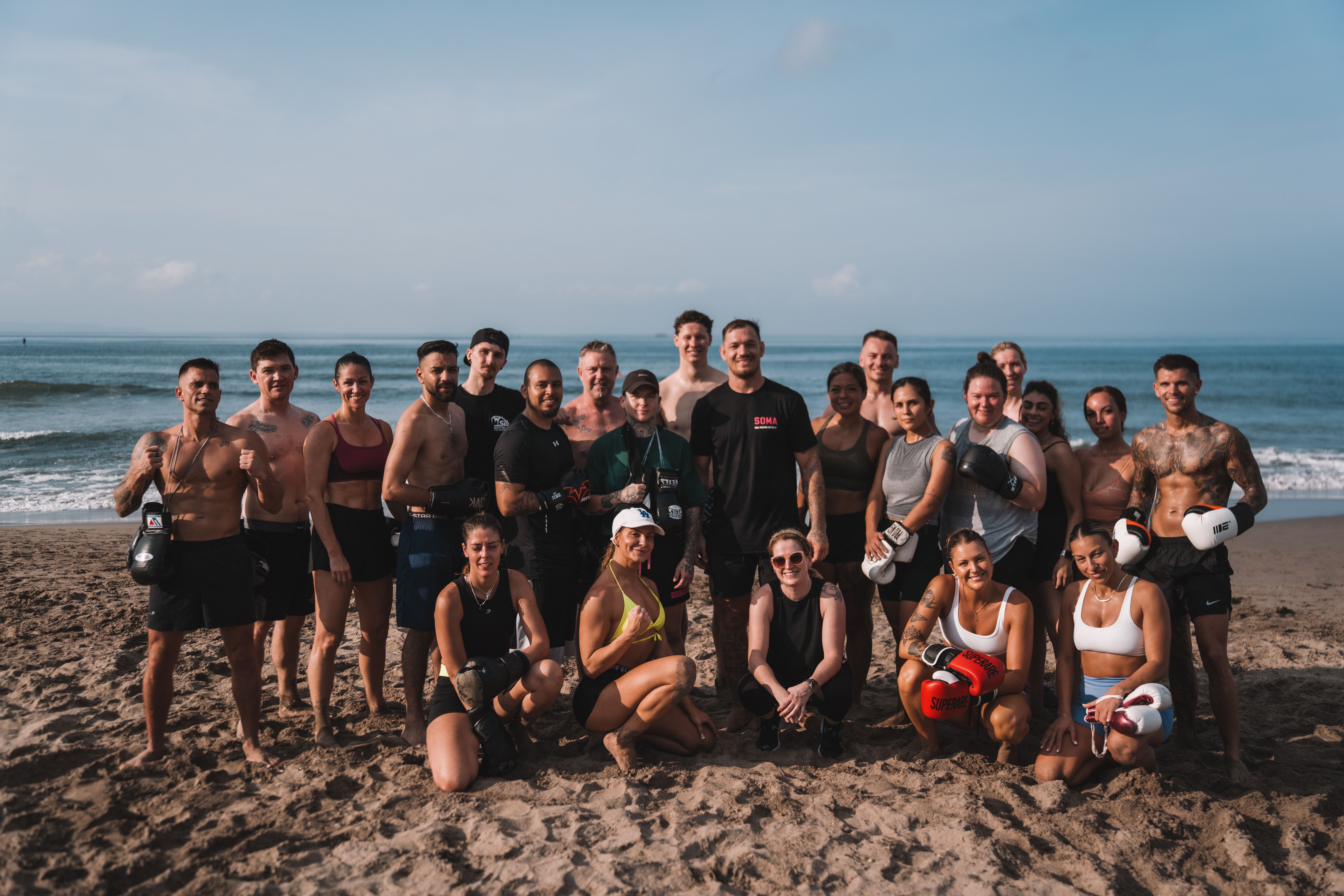 Luke coaching a boxing session in Bali